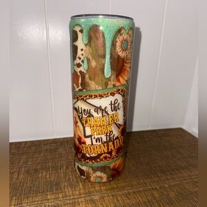 Yellowstone Turquoise Drip Floral Travel Tumbler with 'Trailer Park' Graphic